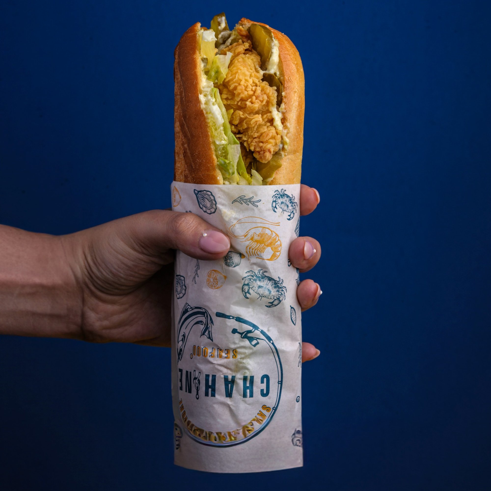 Chahine Seafood signature sandwich